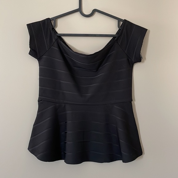 Black Formal Peplum top from G by Guess - Picture 2 of 6